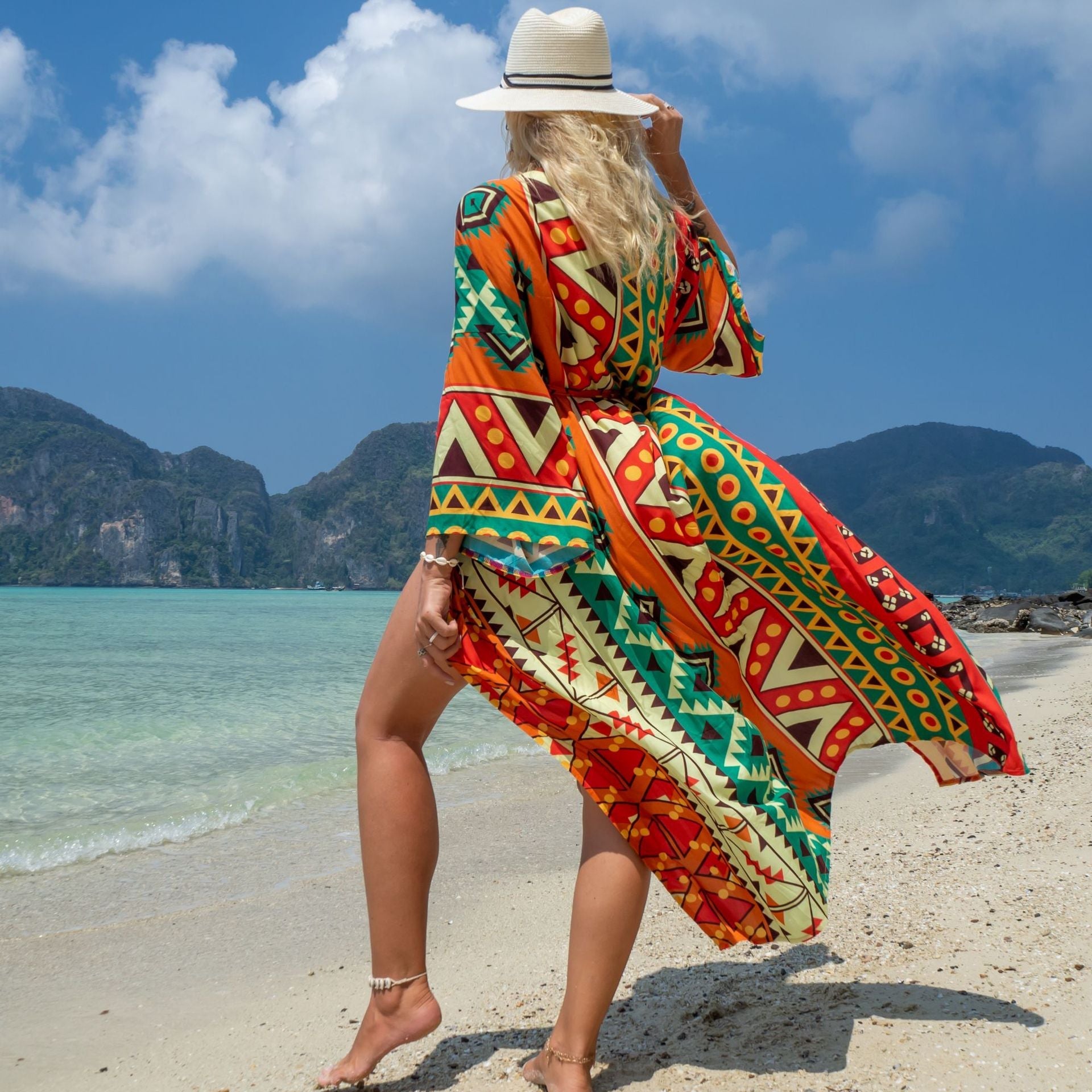 Fashion Floral Print Summer Kimono Beachwear Cover Ups--Free Shipping at meselling99