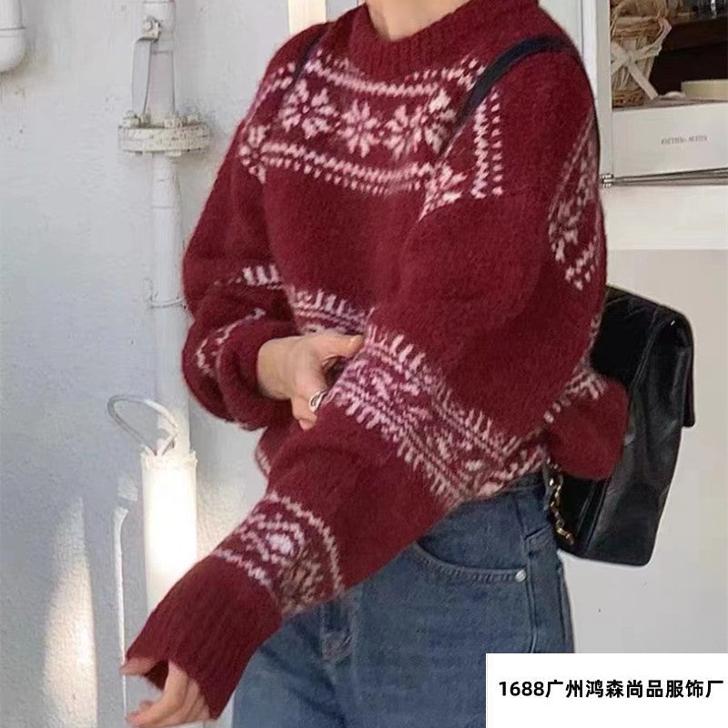 Vintage Christmas Pullover Knitted Sweaters-Shirts & Tops-Free Shipping at meselling99