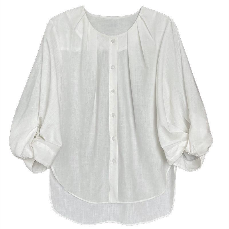 Elegant Linen Women Long Sleeves Blouses Shirts-Shirts & Tops-Free Shipping at meselling99