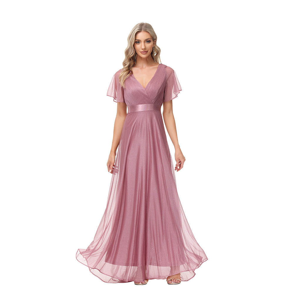 Elegant Chiffon Plus Sizes Bridesmaid Dresses-Dresses-Light Lotus Pink-S-Free Shipping at meselling99