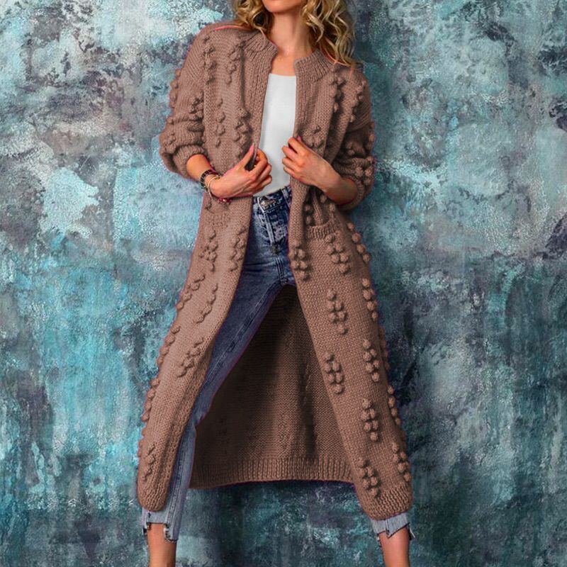 Casual Knitting Long Cardigan Coats for Women-Overcoat-Coffee-S-Free Shipping at meselling99