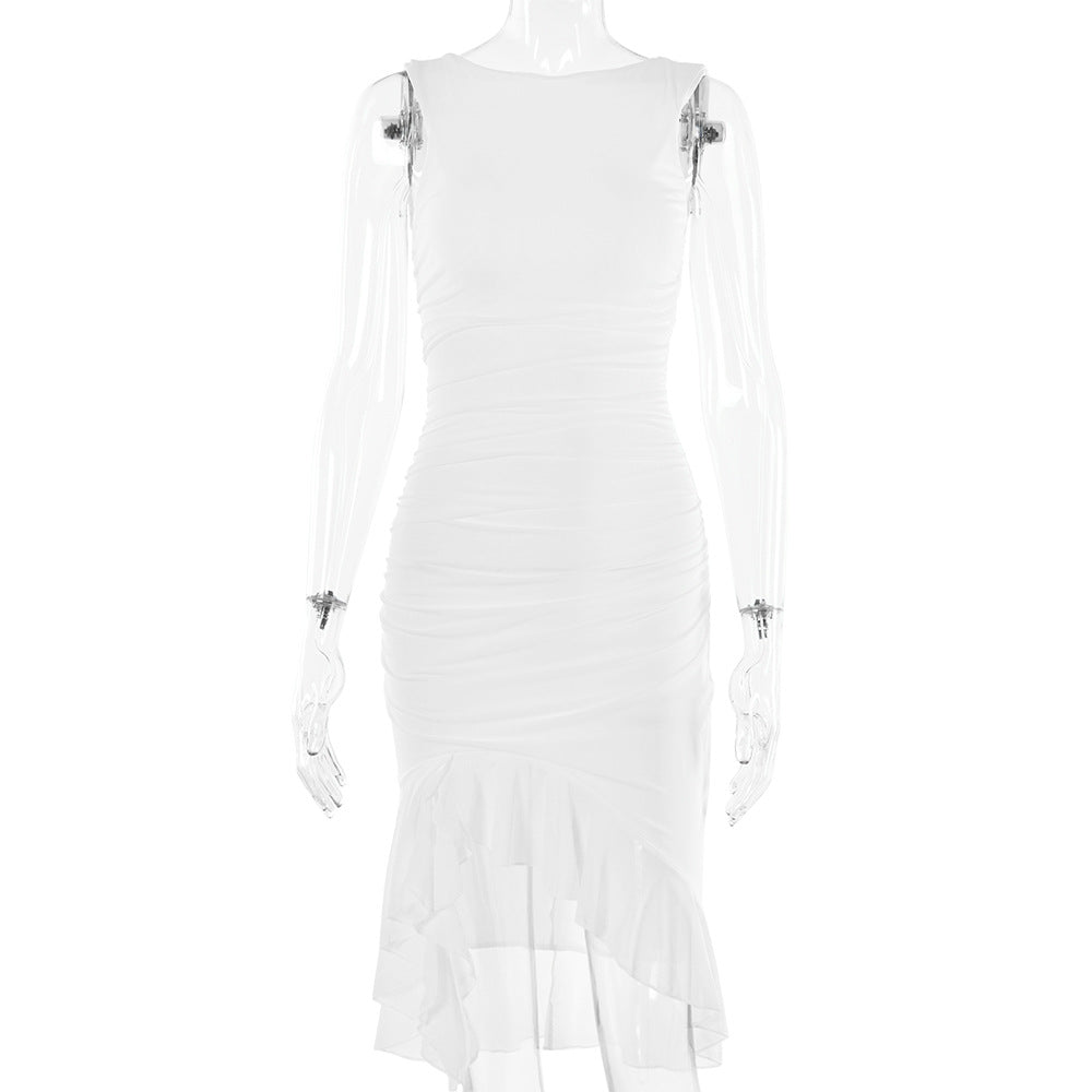 Sexy One Shoulder Summer Sleeves Sheath Dresses-Dresses-White-XS-Free Shipping at meselling99