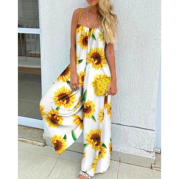 Casual Women High Waist Loose Jumpsuits-Yellow-S-Free Shipping at meselling99