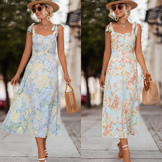 Casual Floral Print Long Maxi Dresses-Dresses-Free Shipping at meselling99