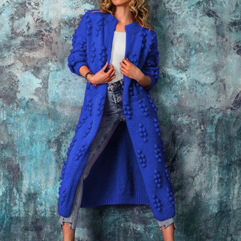 Casual Knitting Long Cardigan Coats for Women-Overcoat-Blue-S-Free Shipping at meselling99