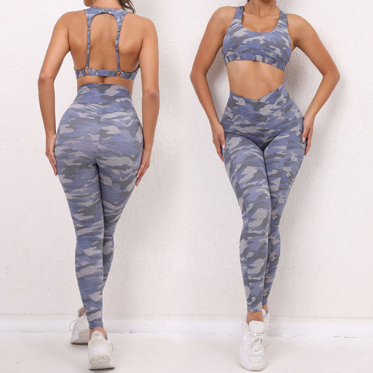Sexy Crossed Backless Two Pieces Sport Suits-Activewear-Free Shipping at meselling99
