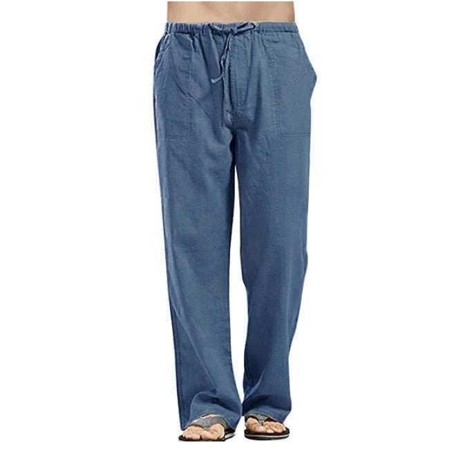 Casual Linen Men's Summer Pants-Pants-Light Blue-S-Free Shipping at meselling99
