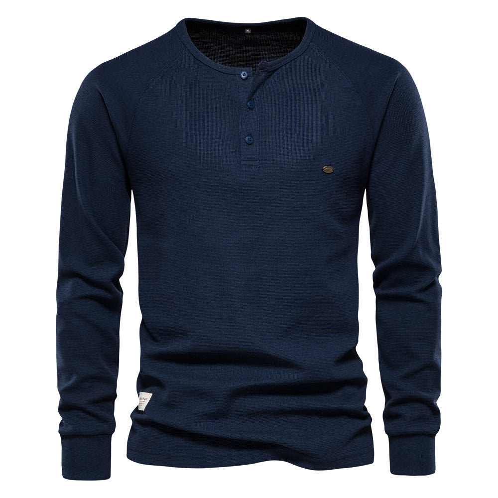 Fashion Long Sleeves T Shirts for Men-Shirts & Tops-Navy Blue-S-Free Shipping at meselling99