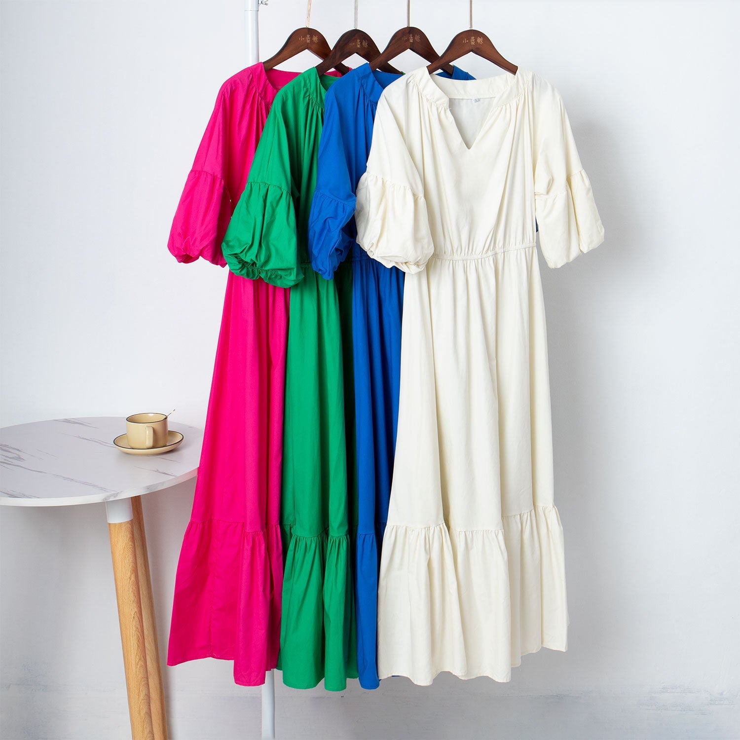 Women High Waist A Line Midi Dresses-Dresses-Free Shipping at meselling99