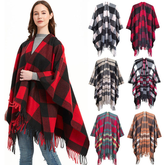Winter Tassels Shawls Cape for Women-capes-Free Shipping at meselling99
