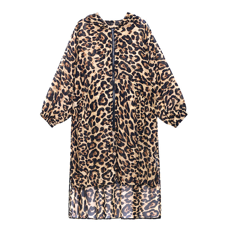 Summer Chiffon Leopard Women Long Sun-proof Tops-Shirts & Tops-Leopard-One Size-Free Shipping at meselling99