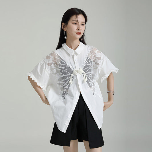Designed Butterfly Double Sides Summer Shirts-Shirts & Tops-Free Shipping at meselling99