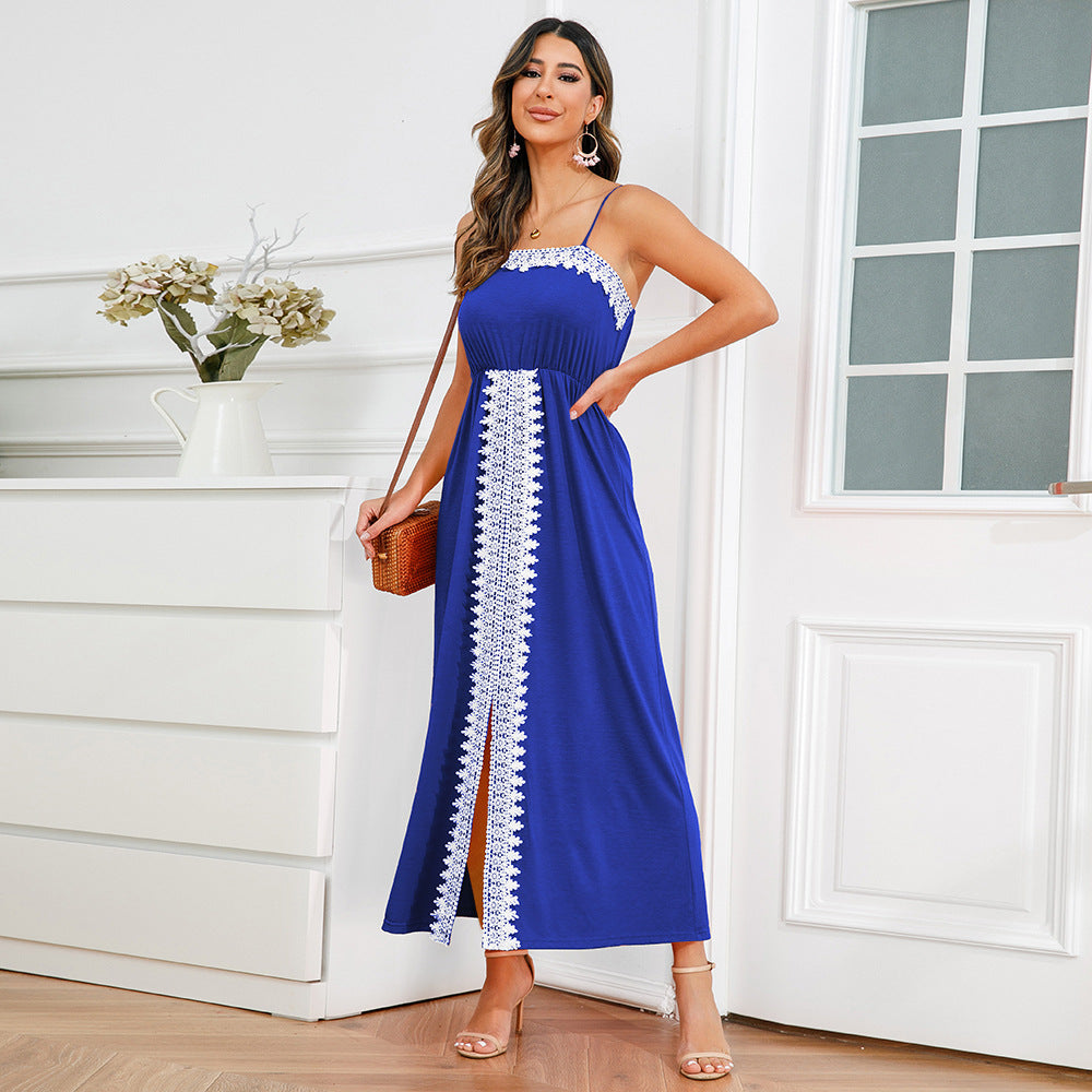 Elegant Lace Trim Summer Long Dresses-Dresses-Free Shipping at meselling99