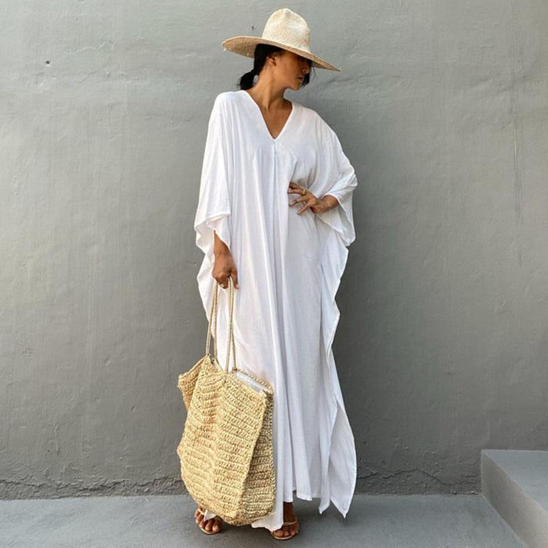 Casual Summer Holiday Long Romper Cover Up Dresses-Dresses-White-One Size-Free Shipping at meselling99