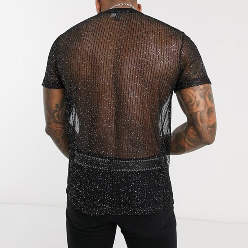 Sexy See Through Tulle Men's Night Party Shirts-Shirts & Tops-Free Shipping at meselling99