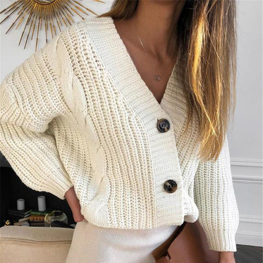 Women Button Knitted Cardigans-Shirts & Tops-Free Shipping at meselling99