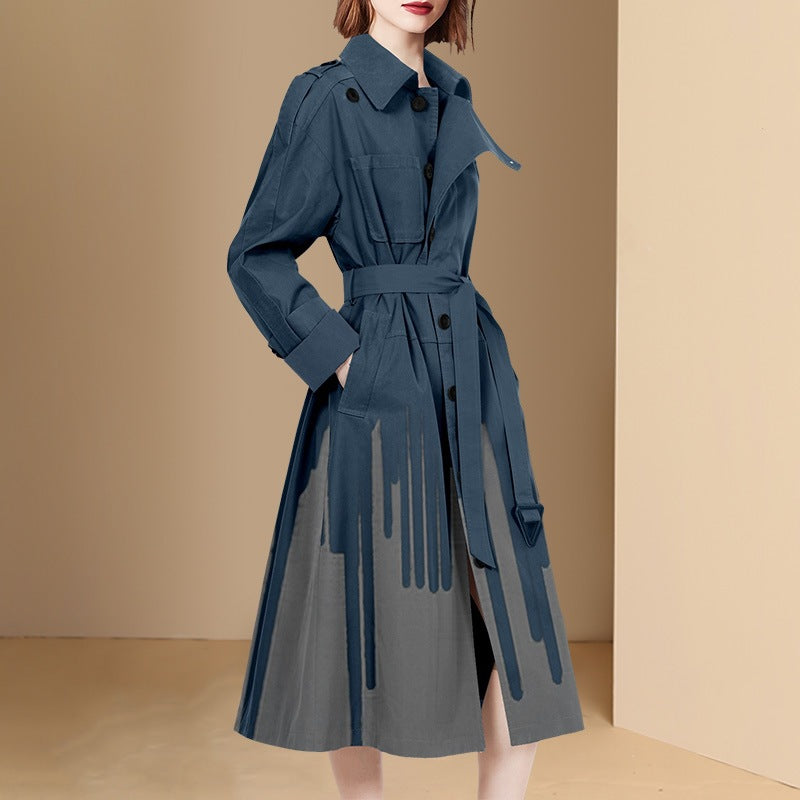 Elegant Women Long Overcoat-Outerwear-Blue-S-Free Shipping at meselling99