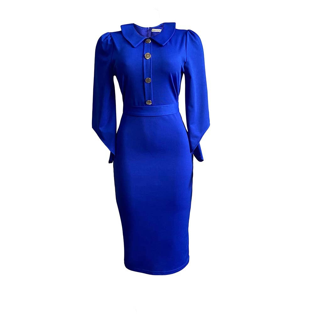 Sexy Plus Sizes Dresses for Women-Dresses-Navy Blue-S-Free Shipping at meselling99