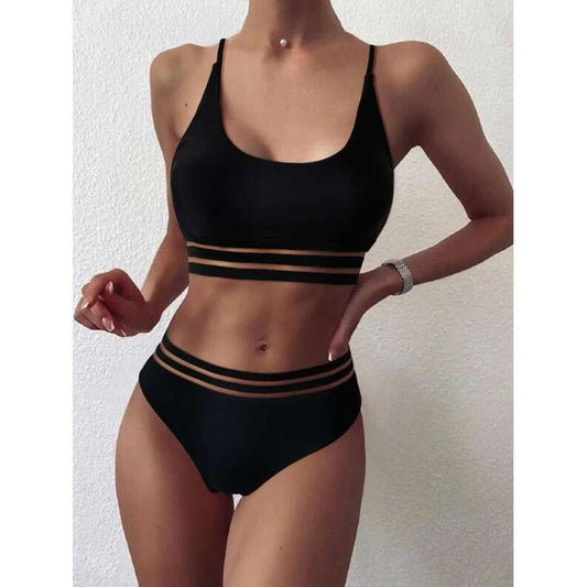 Black Women Sexy High Waist Summer Beach Bikini--Free Shipping at meselling99