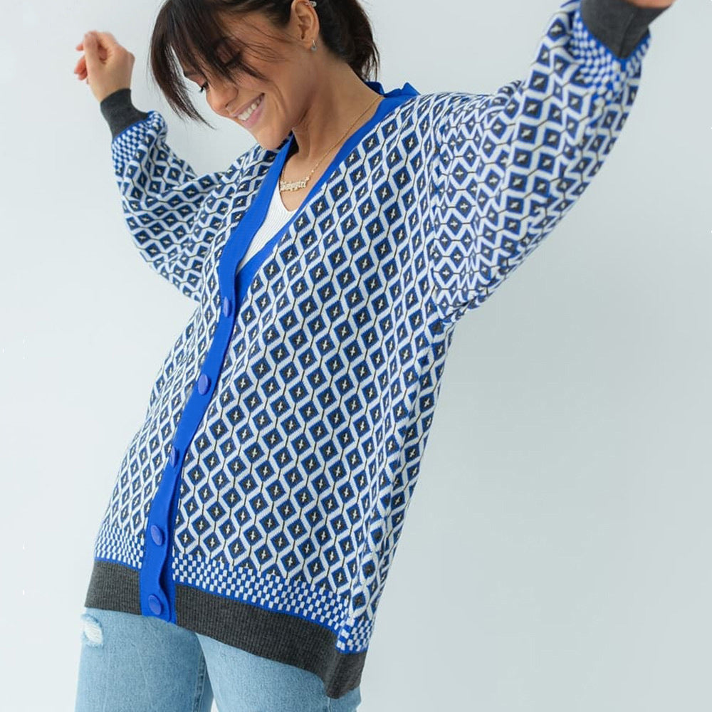 Fashion Irregular Women Casual Loose Cardigan Sweaters-Women Sweters-Blue-S-Free Shipping at meselling99