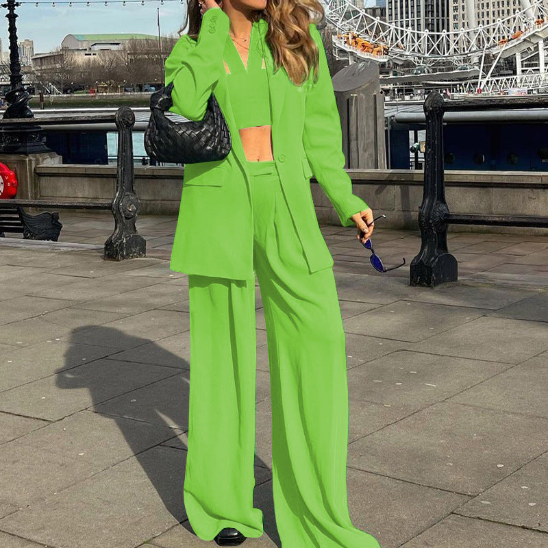 Fashion Three Pieces Outfits for Women-Suits-Green-S-Free Shipping at meselling99