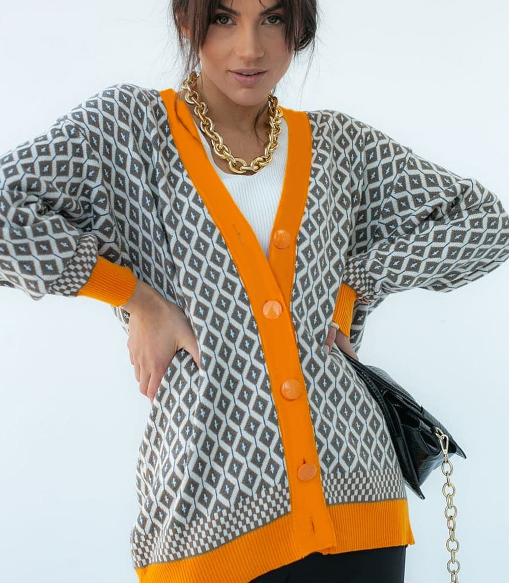 Fashion Irregular Women Casual Loose Cardigan Sweaters-Women Sweters-Orange-S-Free Shipping at meselling99