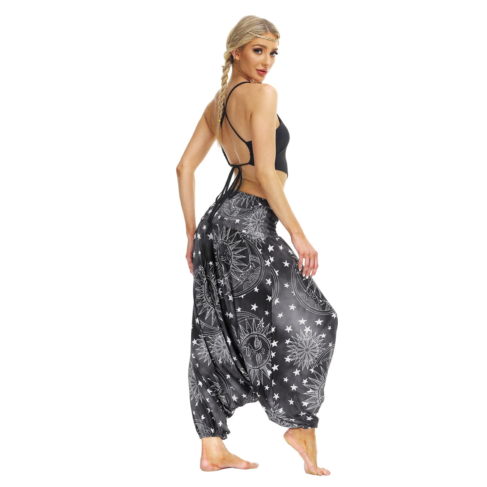 Bohemian Floral Print Casual Yoga Dancing Pants-Pants-Free Shipping at meselling99