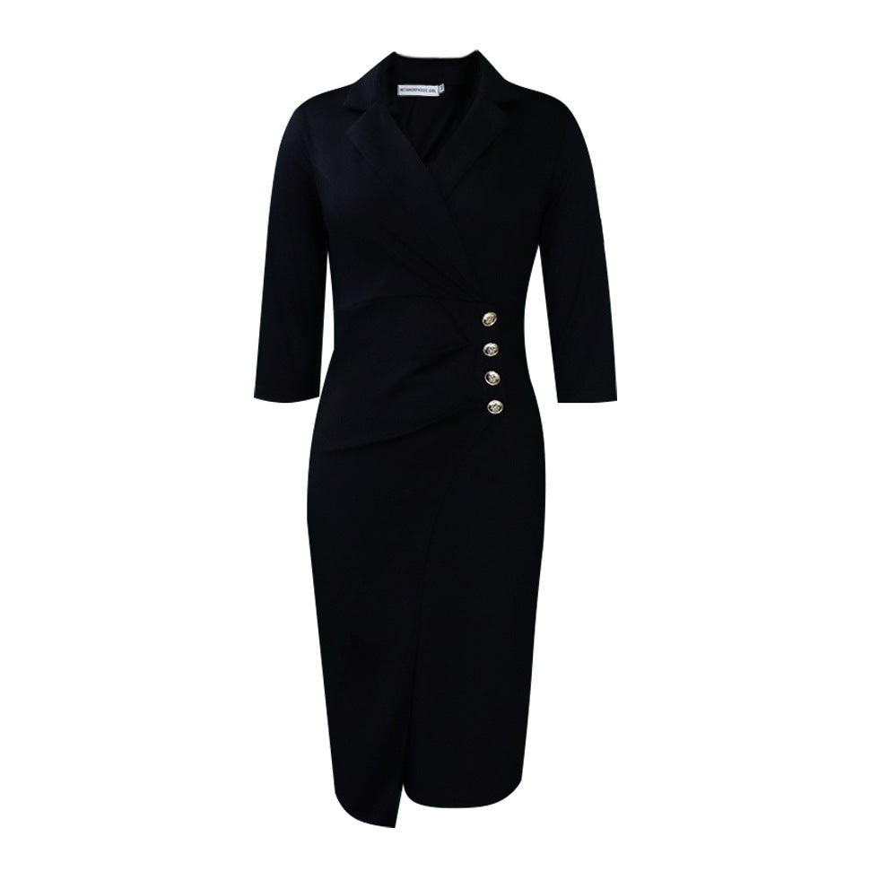 Elegant Office Lady Pencil Sheath Dresses-Dresses-Black-S-Free Shipping at meselling99