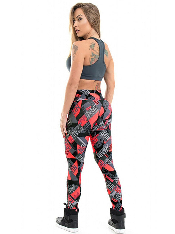 Sexy Letter Design See Through Yoga Leggings-Pants-Free Shipping at meselling99