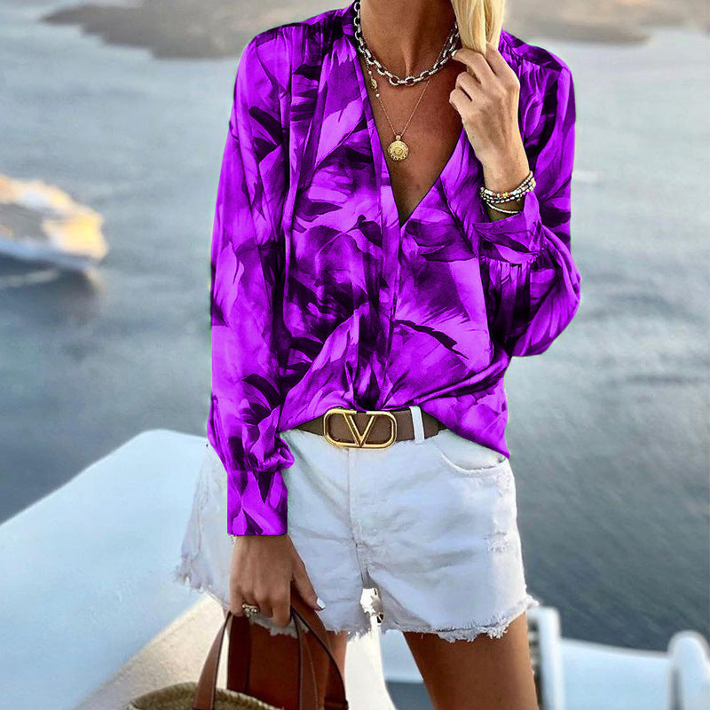 Summer Bohemia Long Sleeves Blouses for Women-Shirts & Tops-Purple-S-Free Shipping at meselling99