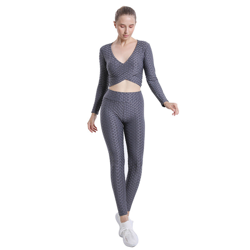 Sexy Bubble Design Women Gym Outfits-Activewear-Dark Gray-S-Free Shipping at meselling99
