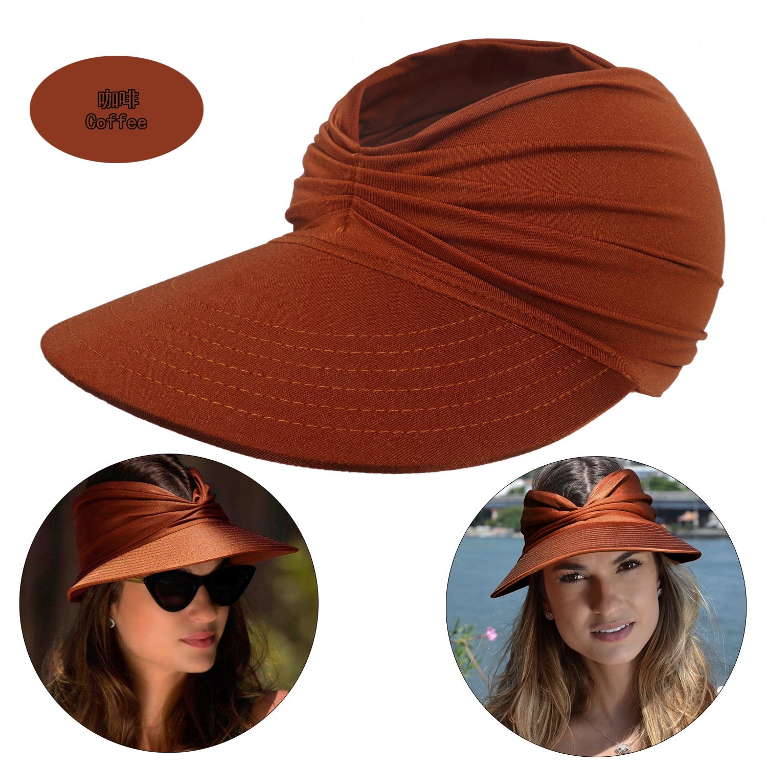 Summer Beach Sun Proof Outdoor Hats 2pcs/Set-Hats-Coffee-56-65 cm-Free Shipping at meselling99