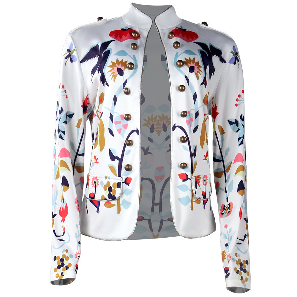Classy Fashion Floral Print Cardigan Top Coats-Women Outerwear-Free Shipping at meselling99