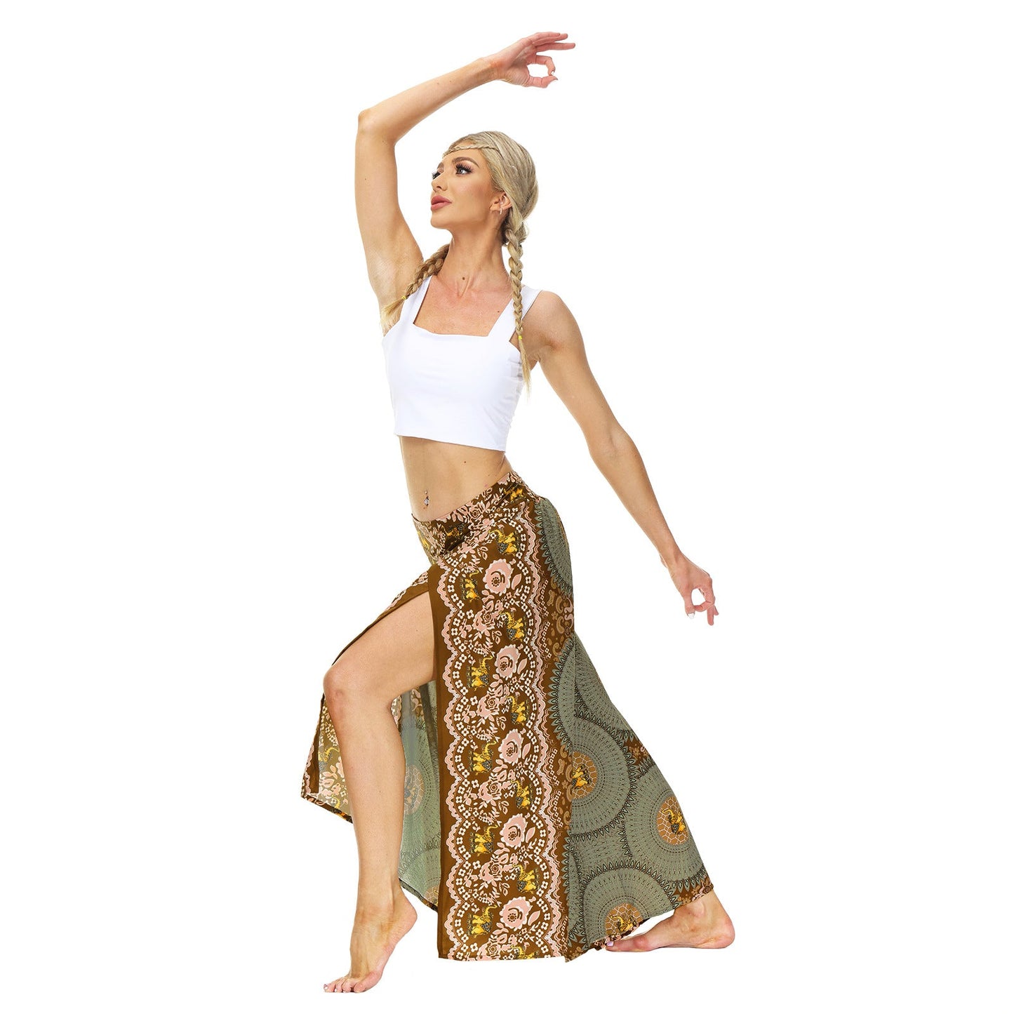 Casual Floral Print Women Yoga Loose Pants-Pants-Free Shipping at meselling99