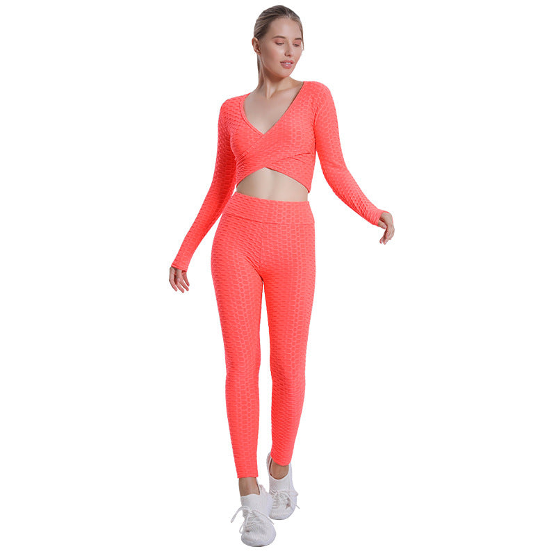 Sexy Bubble Design Women Gym Outfits-Activewear-Orange-S-Free Shipping at meselling99