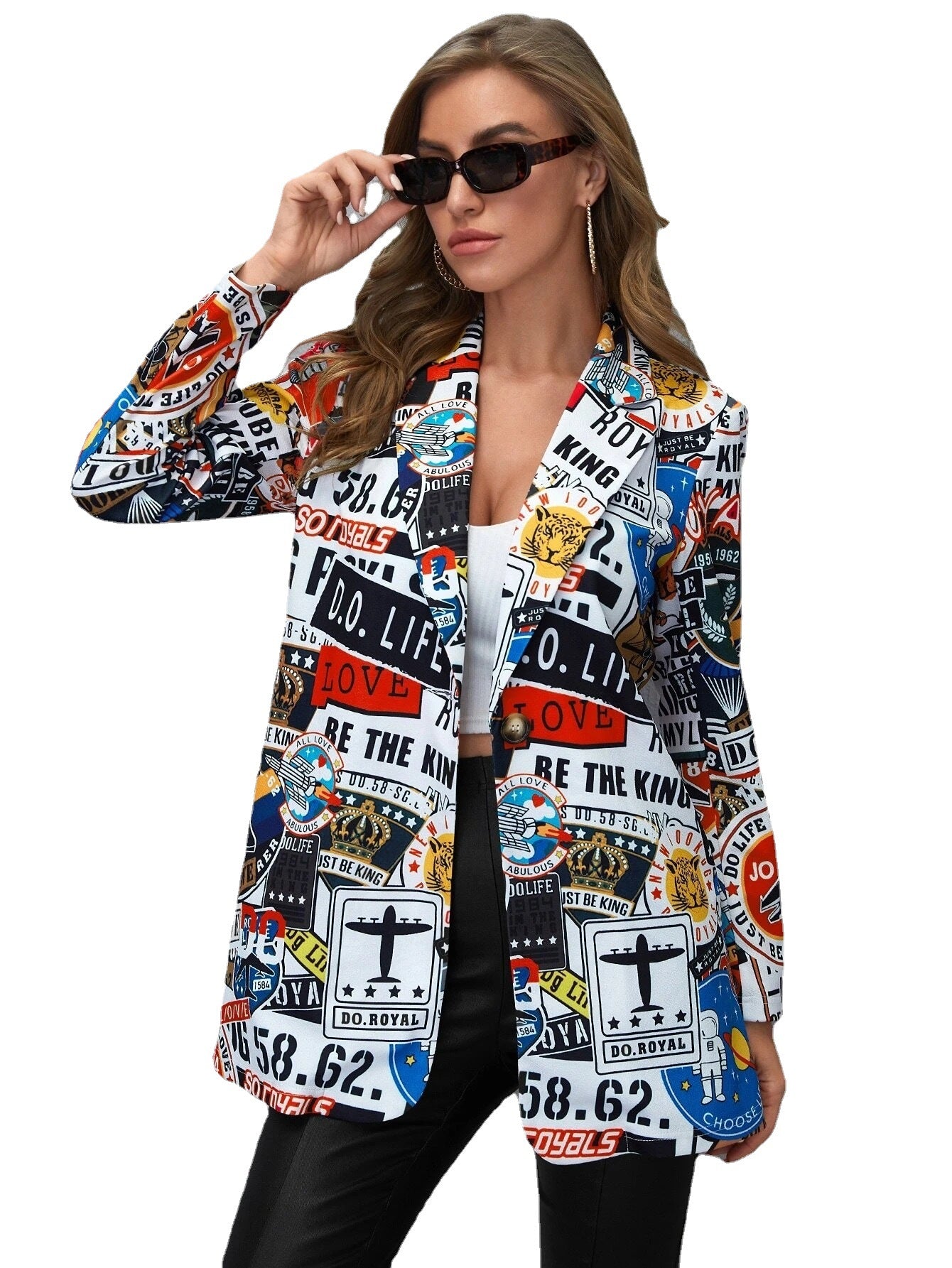 Unfixed Animal/Letter Print Women Blazers--Free Shipping at meselling99
