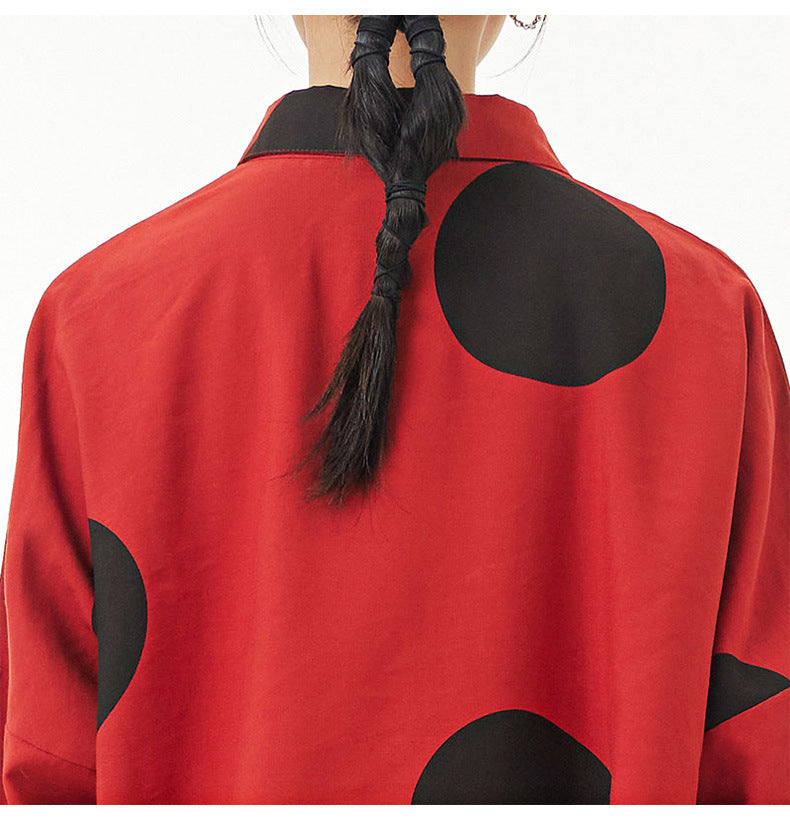 Designed Dot Print Plus Sizes Shirts Coats for Women-Dresses-Free Shipping at meselling99