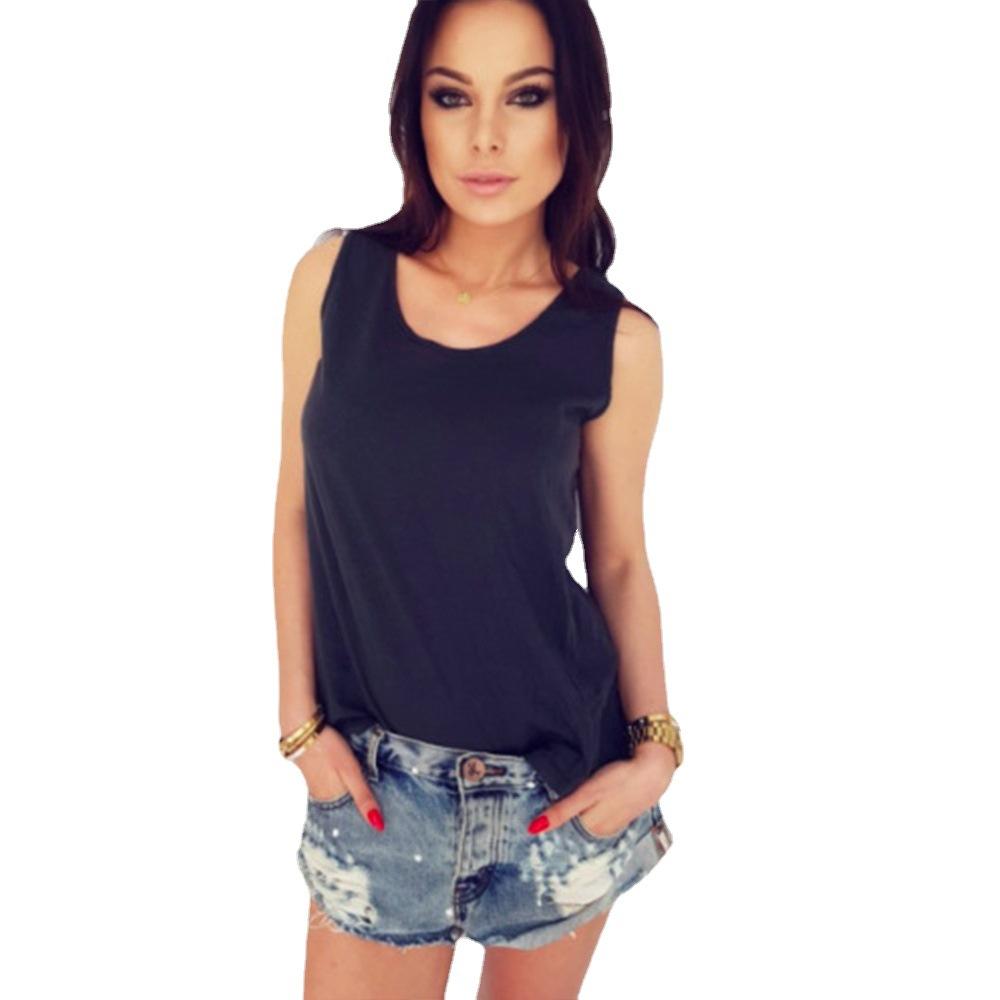 Women Summer Back Hollow Out Sleeveless Crop Tops-Black-S-Free Shipping at meselling99