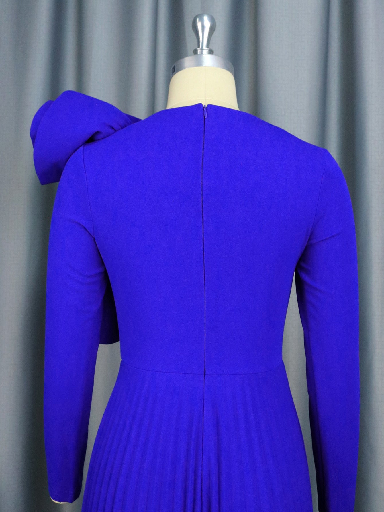 3D Design Long Sleeves Blue Party Dresses-Dresses-Free Shipping at meselling99