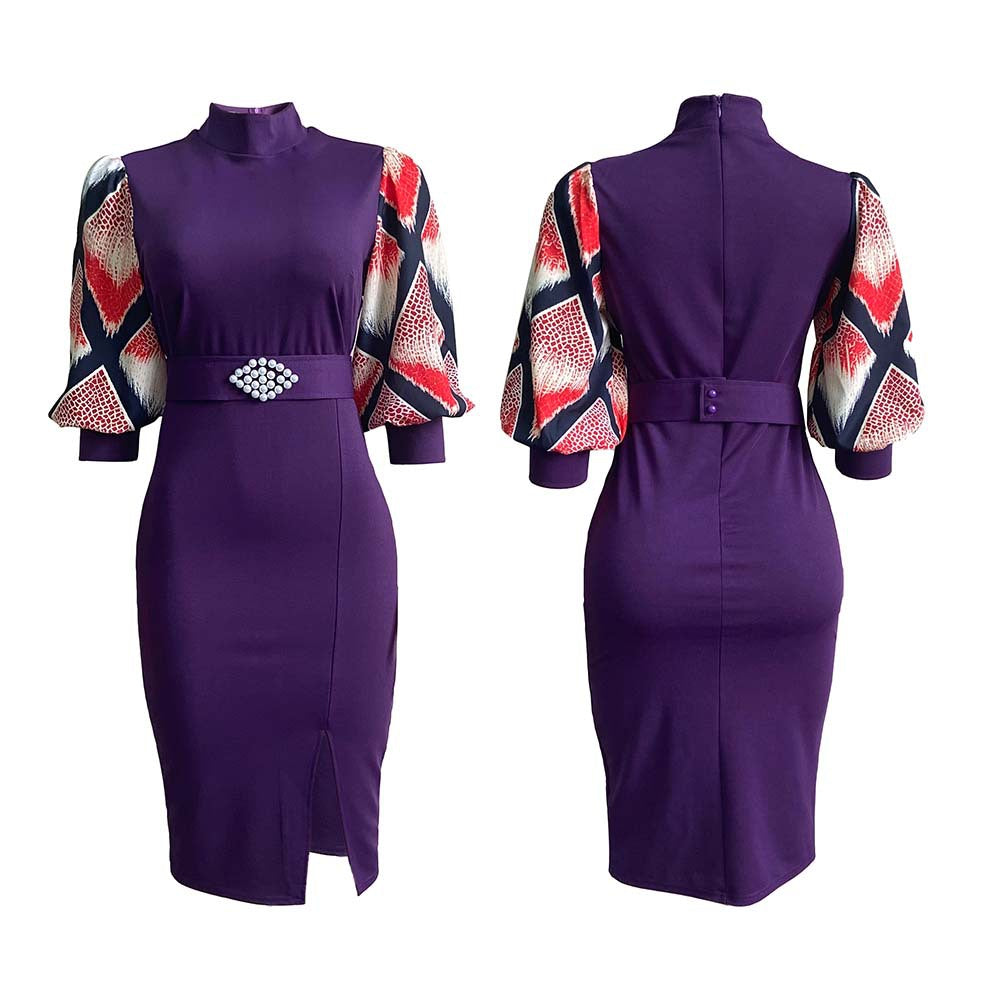 Elegant Summer Office Lady Dresses-Dresses-Purple-S-Free Shipping at meselling99
