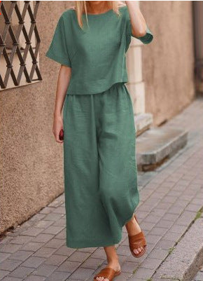 Casual Women Loose Linen Two Pieces Suits-Two Pieces Suits-Free Shipping at meselling99