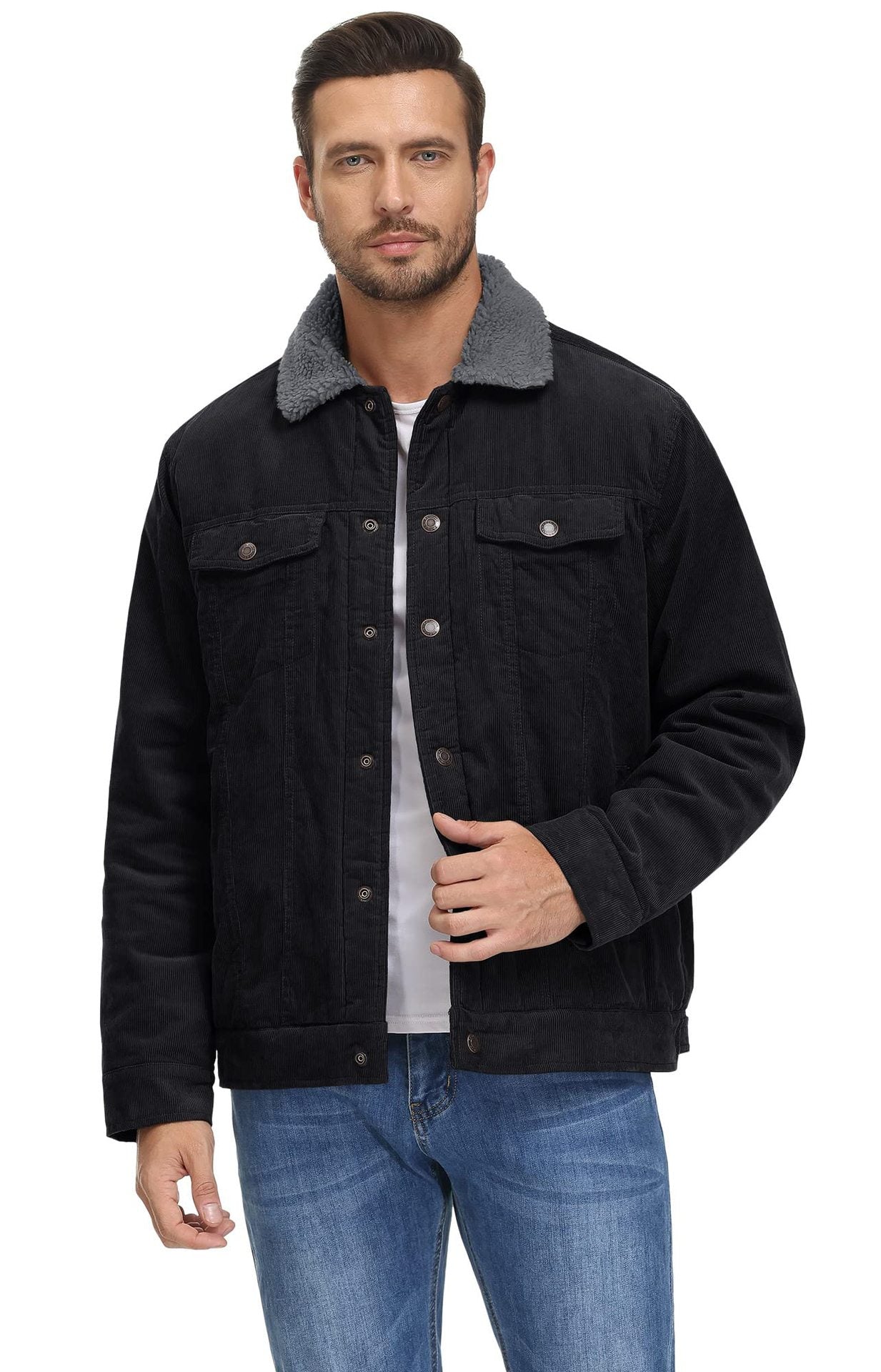 Casual Winter Long Sleeves Velvet Jacket Coats for Men-Coats & Jackets-Free Shipping at meselling99