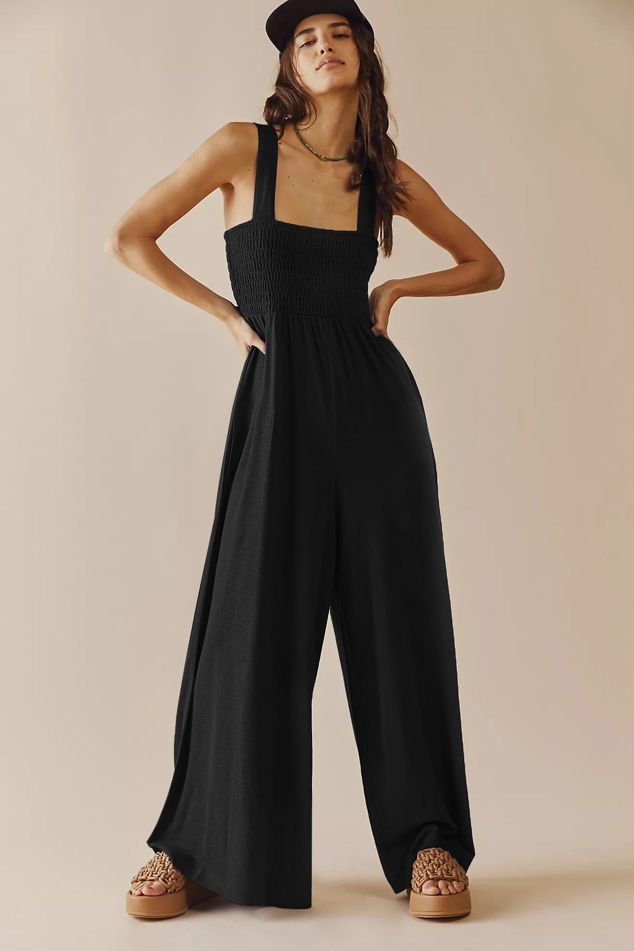 Casual Summer Wide Legs Jumpsuits for Women-Jumpsuits-Free Shipping at meselling99