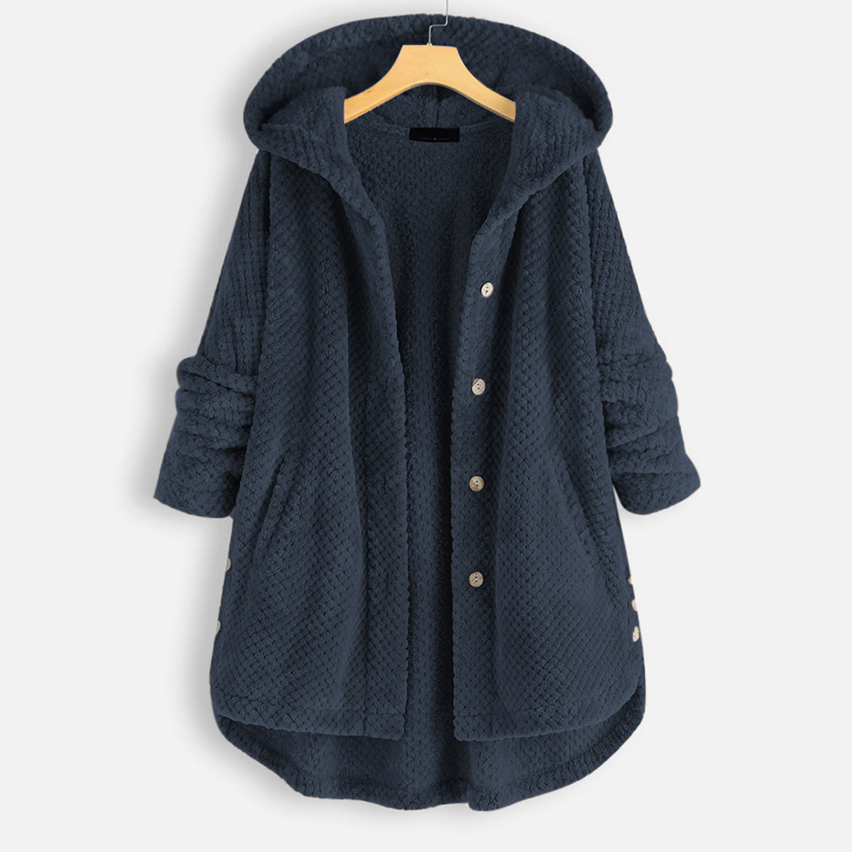 Casual Women Velvet Puls Sizes Hoodies Overcoat-Outerwear-Navy Blue-S-Free Shipping at meselling99