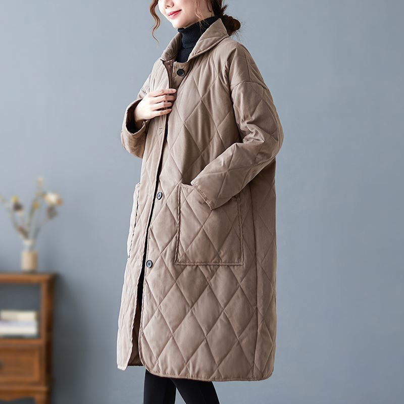 Plus Sizes Cotton Winter Coats for Women-Coats & Jackets-Light Coffee-M-Free Shipping at meselling99