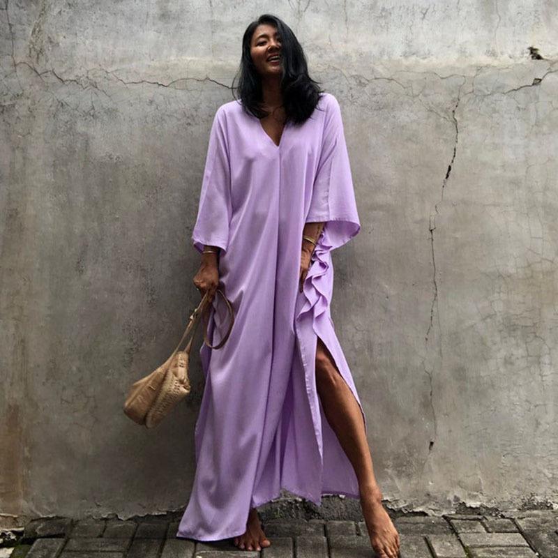 Casual Summer Holiday Long Romper Cover Up Dresses-Dresses-Light Purple-One Size-Free Shipping at meselling99