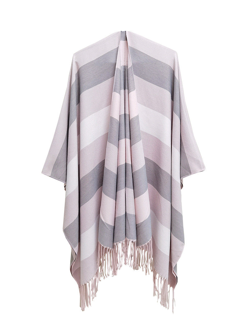 Fashion Traveling Shawls for Women-Scarves & Shawls-Pink-Striped-150x130cm-Free Shipping at meselling99