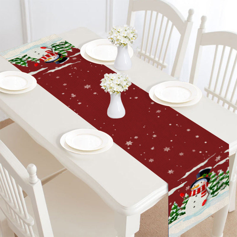 Merry Christmas Linen Table Runner-Table Runners-Style12-Free Shipping at meselling99