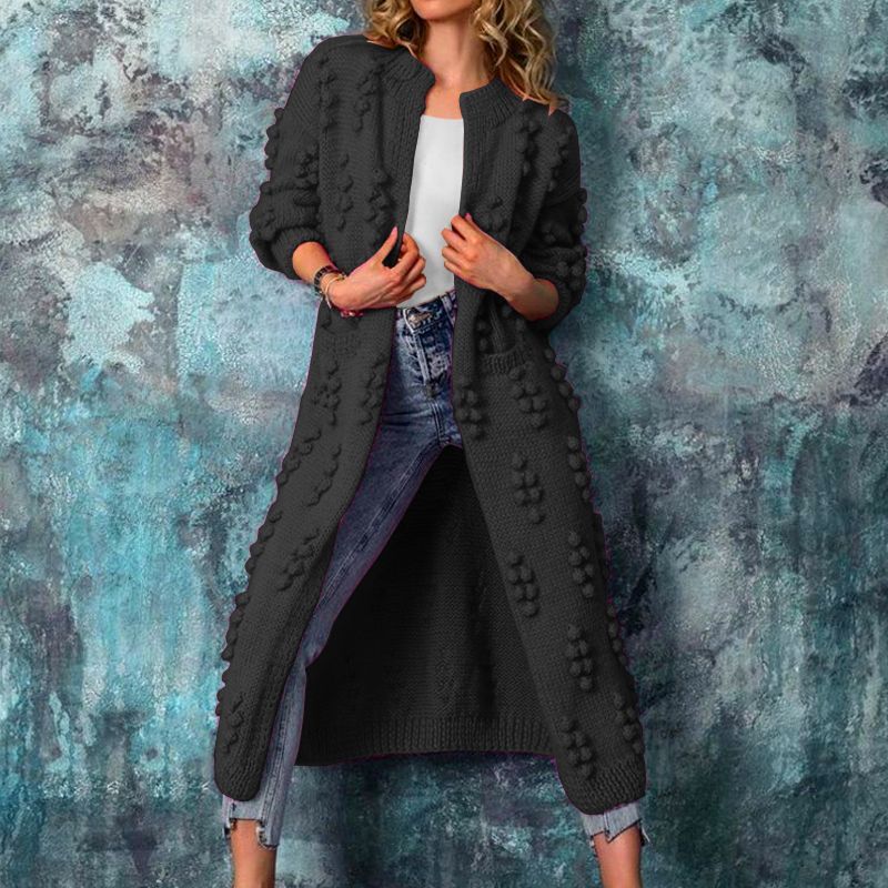Casual Knitting Long Cardigan Coats for Women-Overcoat-Black-S-Free Shipping at meselling99