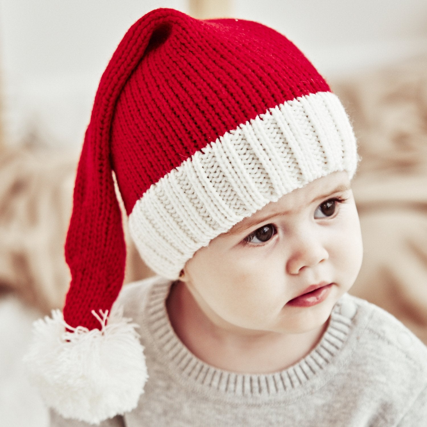Christmas Parent-kids Red Knitted Warm Hats-Hats-Kids-Free Shipping at meselling99